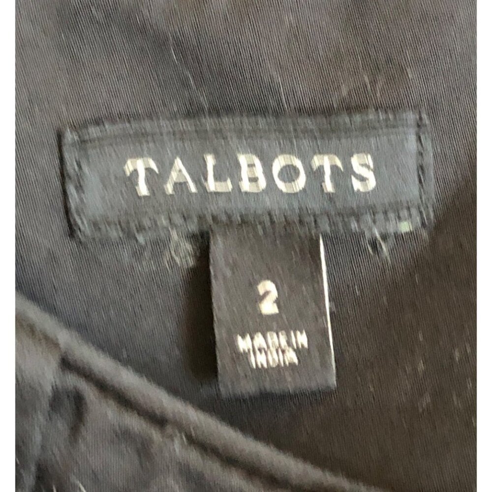 Talbots Dress Black Fit Flare Cotton 50s Classic Retro Basic Pockets Womens 2 - Picture 5 of 9